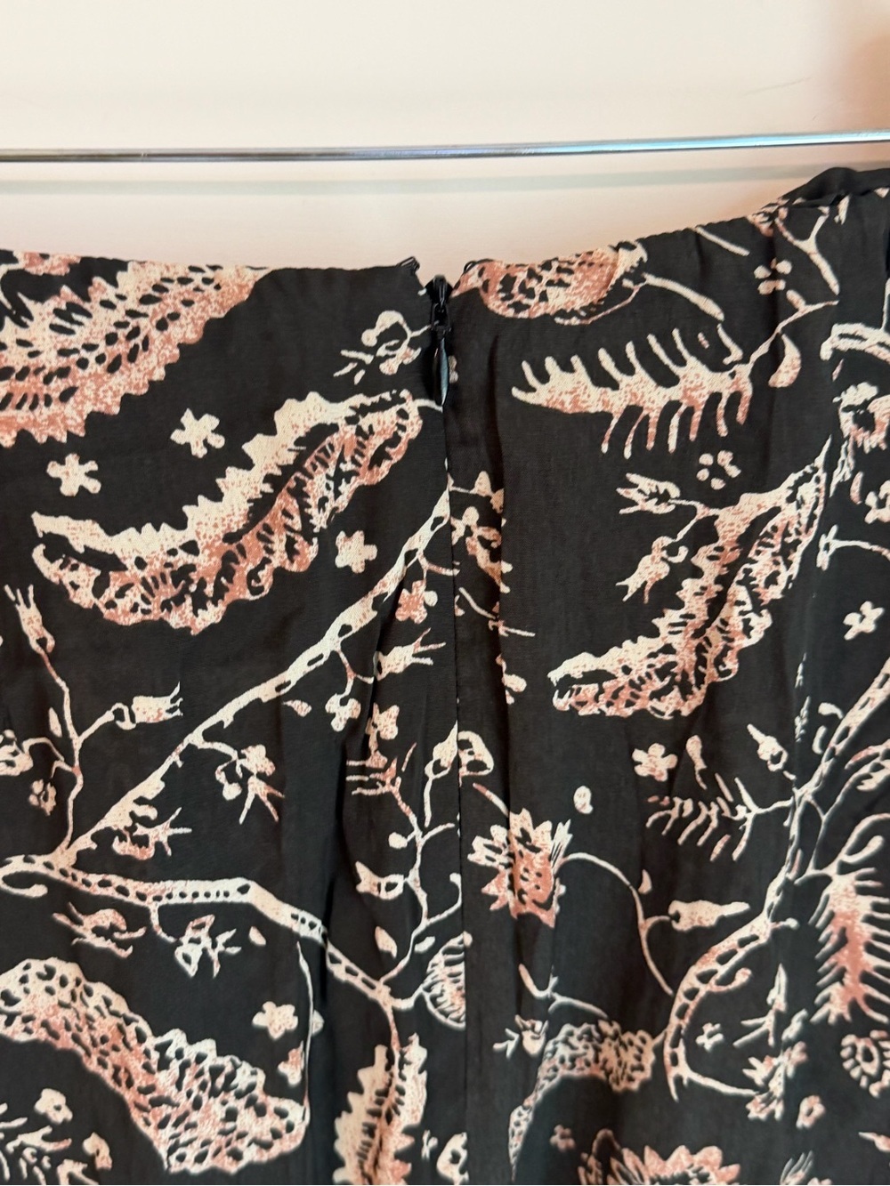 ba&sh Black Midi Skirt with Blush Paisley Print - Picture 6 of 6